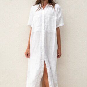 Left on Friday - Getaway Shirt Dress - Coconut (white) S/M
